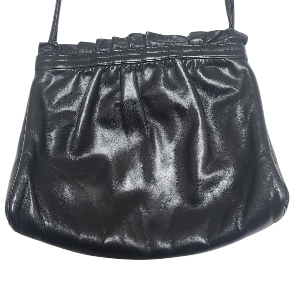 Vintage Morris Moskowitz Black Leather Women's Bag Purse, Crossbody